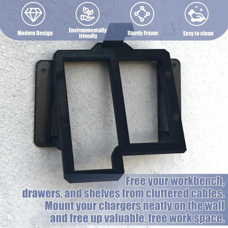 NATUHODE Power Tool Organizer, Compatible with Milwaukee M12/M18 Charger Wall Mount Securely Mounts Your Charger, for Garage & Workshop Organization, Saving Space and Keeping Your Tools Tidy (black) - Image 2